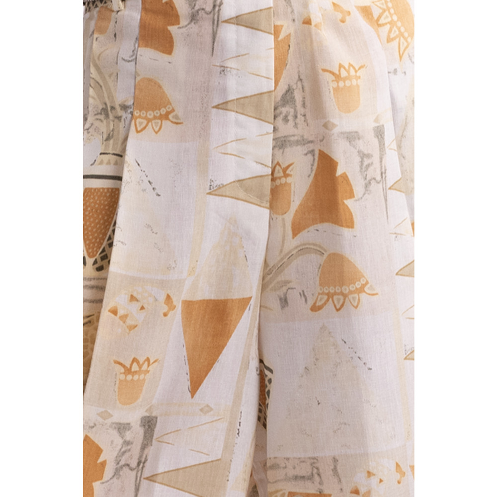 White Patterned Oversized Shorts - image 4